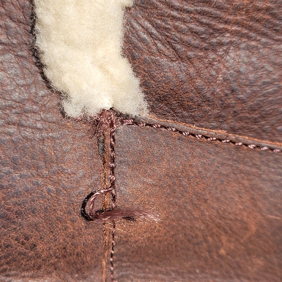 UGG Brown Akadia Sherpa Lined Back Lace Up Boots Size 9 - Picture 10 of 10